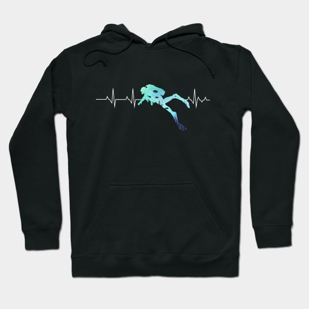 Scuba Diving Heartbeat Hoodie by captainmood
